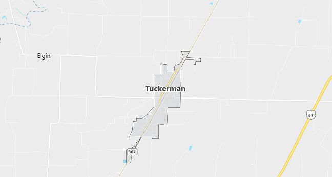 Map of Tuckerman, AR