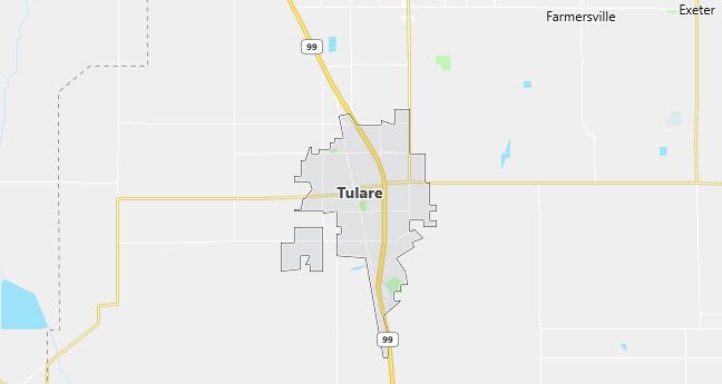 Map of Tulare, CA