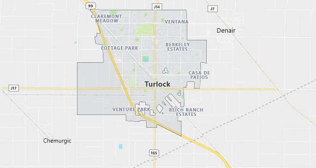 Map of Turlock, CA