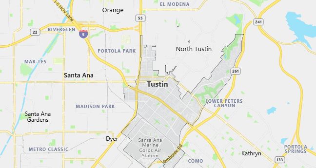 Map of Tustin, CA