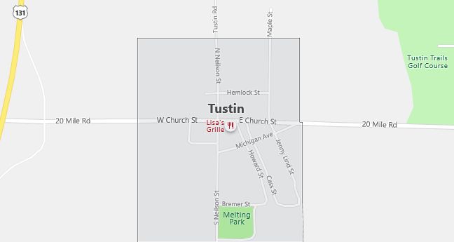 Map of Tustin, MI