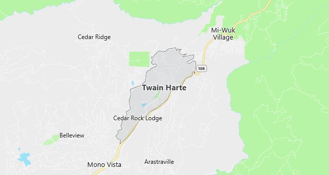 Map of Twain Harte, CA