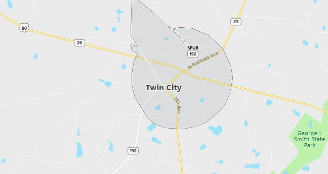 Map of Twin City, GA