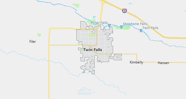 Map of Twin Falls, ID