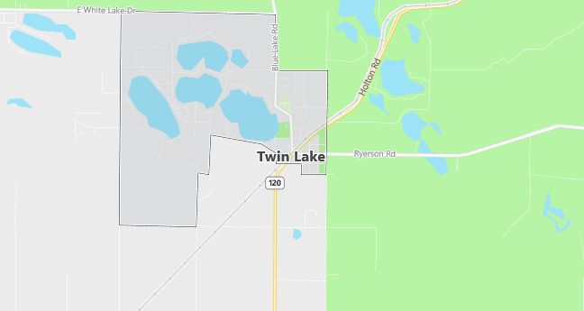 Map of Twin Lake, MI