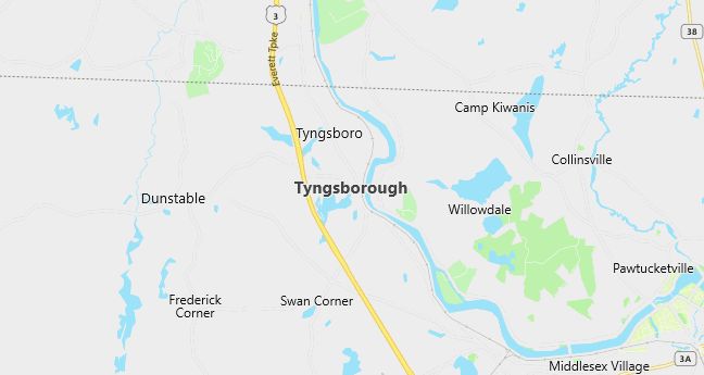 Map of Tyngsboro, MA