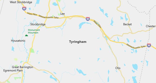 Map of Tyringham, MA