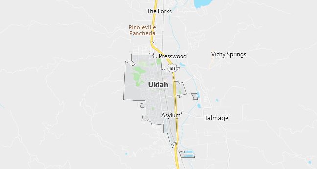 Map of Ukiah, CA