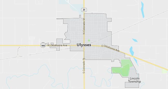 Map of Ulysses, KS