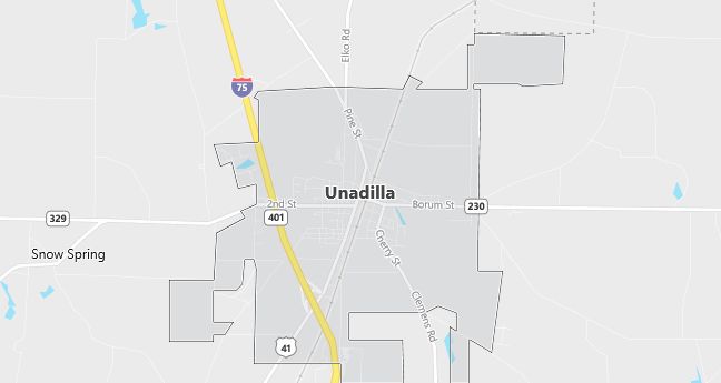 Map of Unadilla, GA