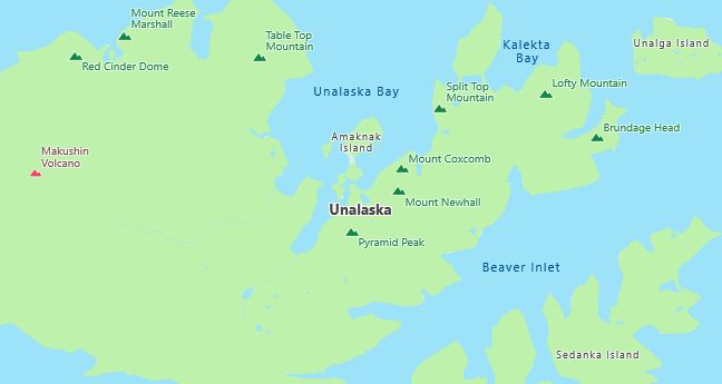 Map of Unalaska, AK