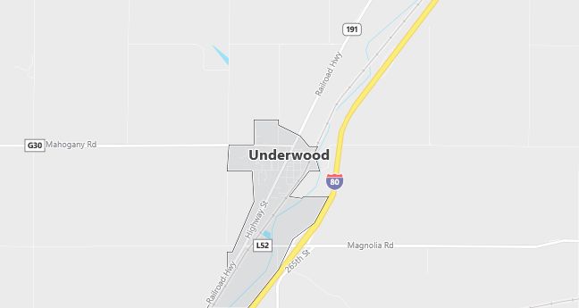 Map of Underwood, IA