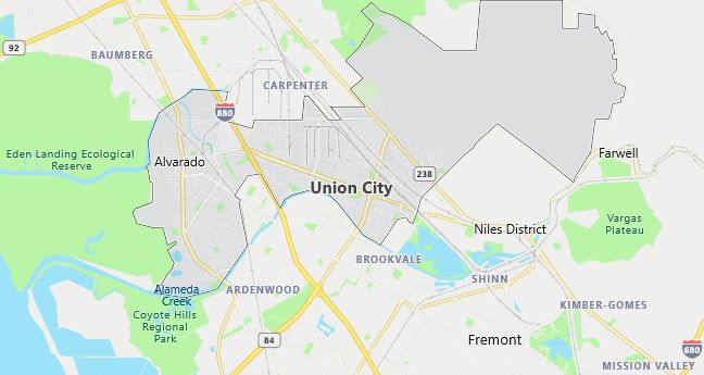 Map of Union City, CA