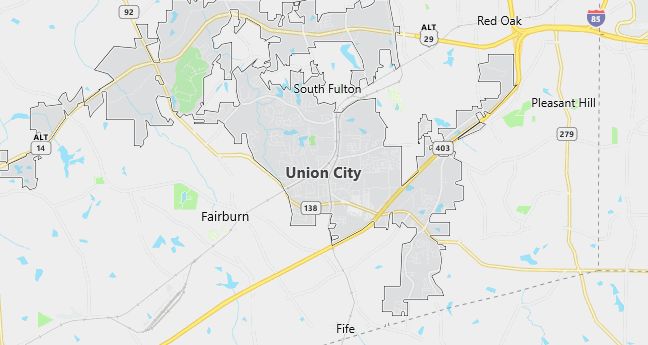 Map of Union City, GA