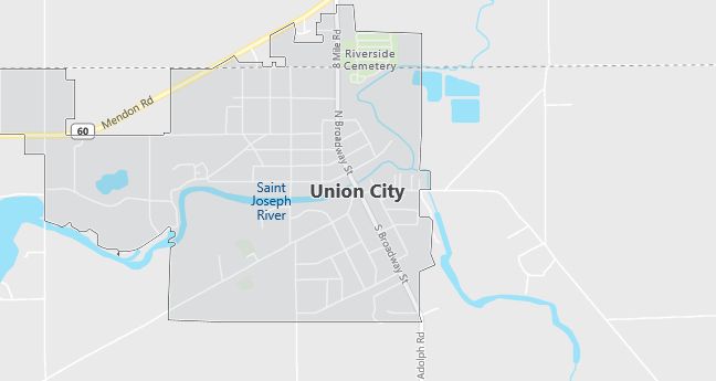 Map of Union City, MI