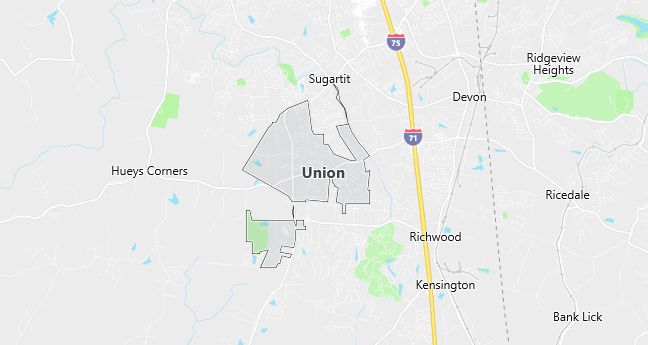 Map of Union, KY