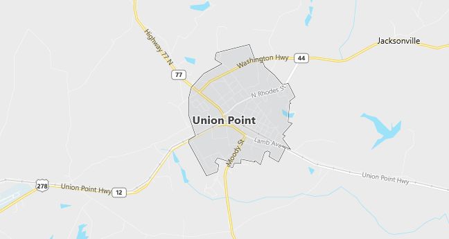 Map of Union Point, GA