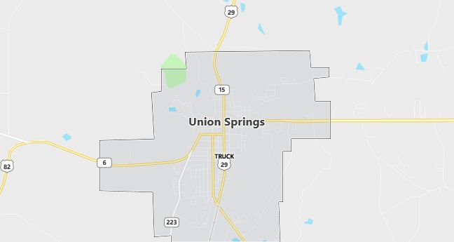 Map of Union Springs, AL