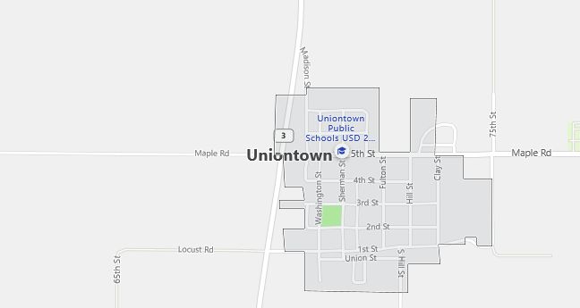 Map of Uniontown, KS