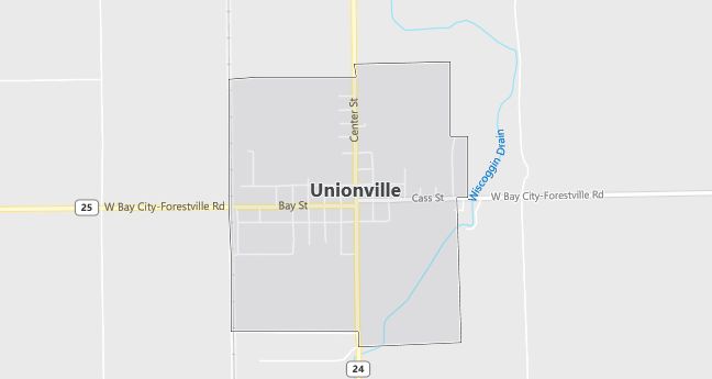 Map of Unionville, MI