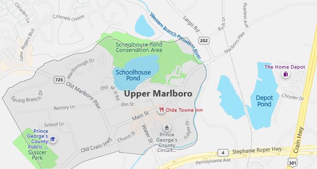 Map of Upper Marlboro, MD