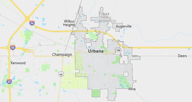 Map of Urbana, IL