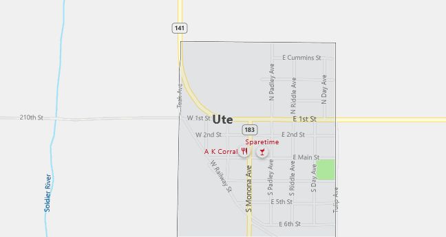 Map of Ute, IA