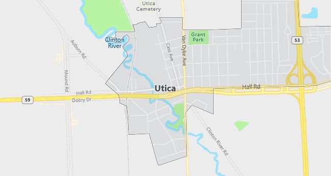 Map of Utica, MI