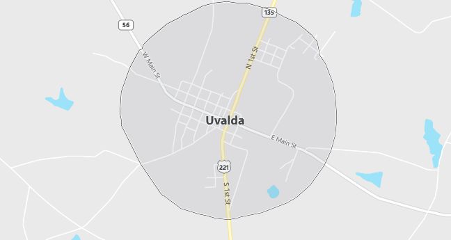 Map of Uvalda, GA