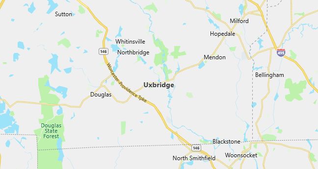 Map of Uxbridge, MA