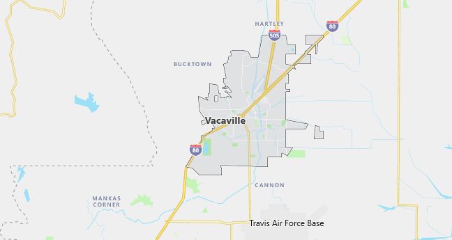 Map of Vacaville, CA