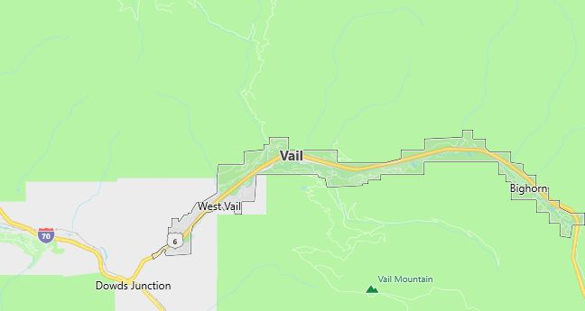 Map of Vail, CO