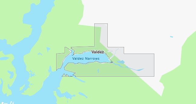 Map of Valdez, AK