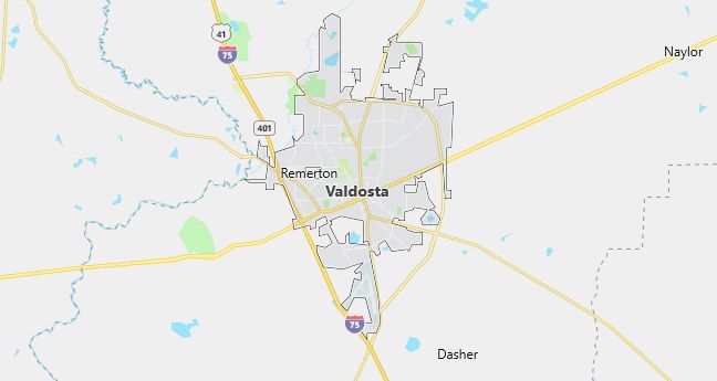 Map of Valdosta, GA