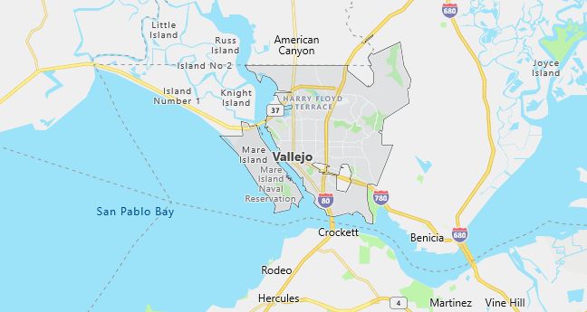 Map of Vallejo, CA