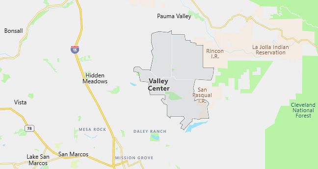 Map of Valley Center, CA