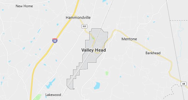 Map of Valley Head, AL