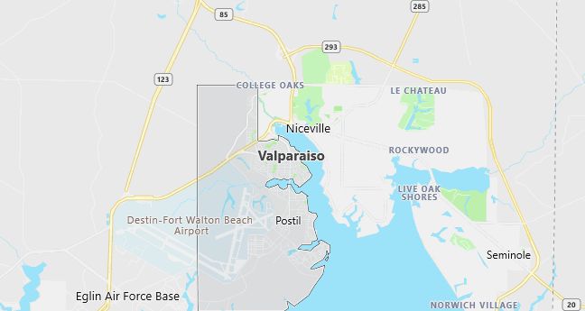 Map of Valparaiso, FL