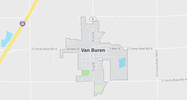 Map of Van Buren, IN