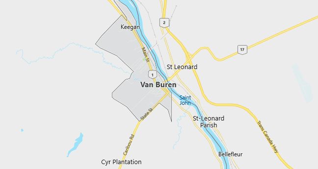 Map of Van Buren, ME