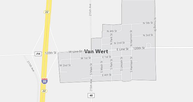 Map of Van Wert, IA