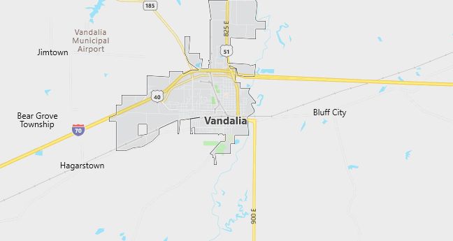 Map of Vandalia, IL