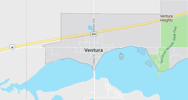 Map of Ventura, IA