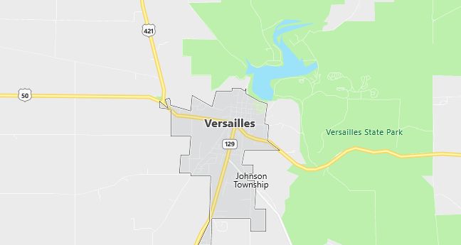 Map of Versailles, IN