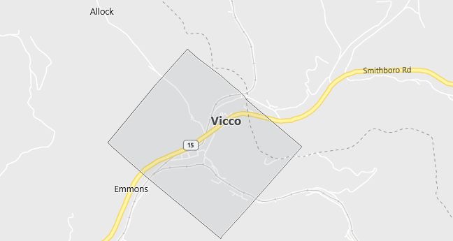 Map of Vicco, KY