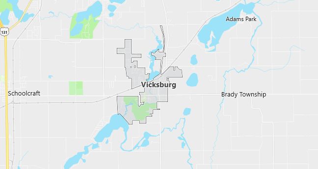 Map of Vicksburg, MI