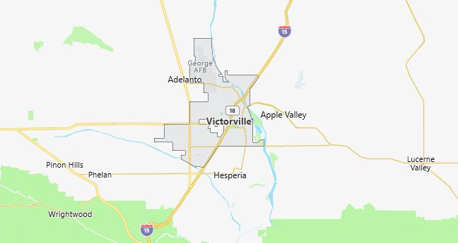 Map of Victorville, CA