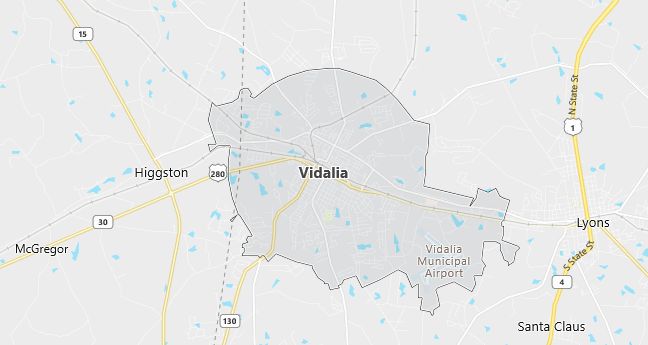 Map of Vidalia, GA