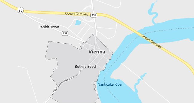 Map of Vienna, MD