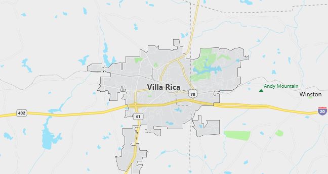 Map of Villa Rica, GA